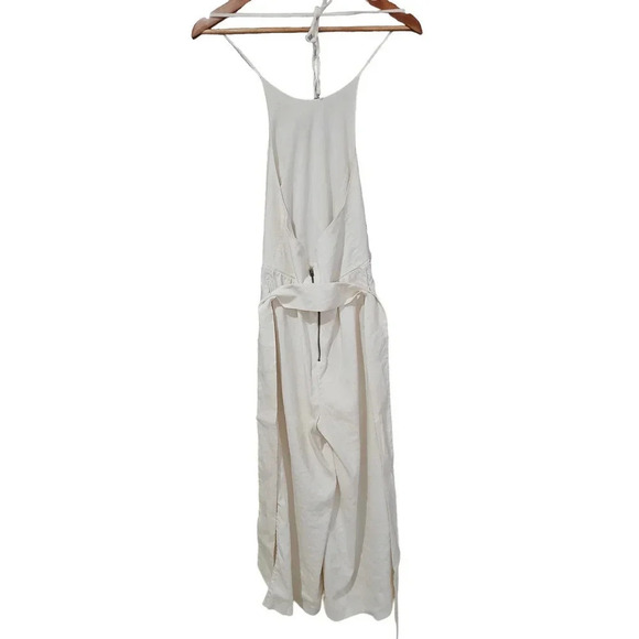 Alice + Olivia Franny Halter Neck Belted Cropped Jumpsuit White Size 0 - Picture 5 of 9